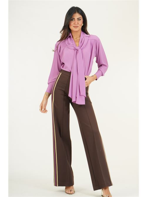 Casacca in viscosa e seta GM by Gai Mattiolo | GM4322MAUVE
